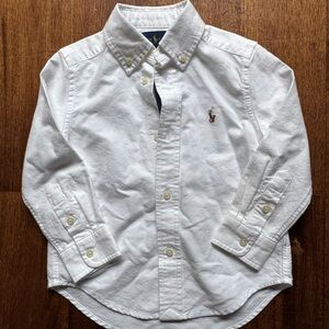 Polo by Ralph Lauren White Kids Button Down Shirt
